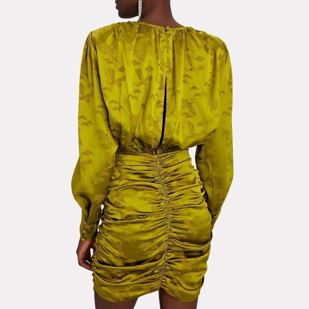 Ronny Kobo Collection Green Ruched Bodycon Mini Dress - Picture 3 of 13